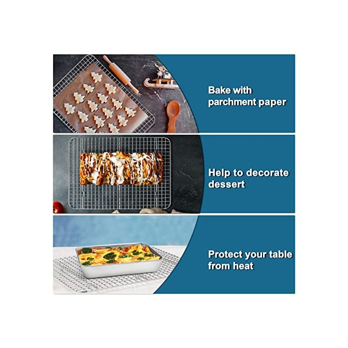 Buy Baking Cooling Racks Set of 4, P&P CHEF Stainless Steel Cooking