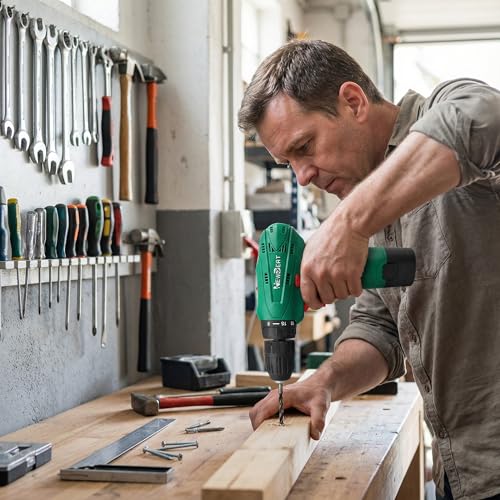 Image of Cordless Drill Set, 12V Power Drill with Battery and Charger