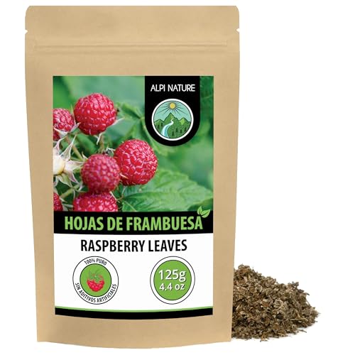 Alpi Nature Té de Hojas de Frambuesa 125g, Hojas de Frambuesa Secas y Cortadas, Té Suelto