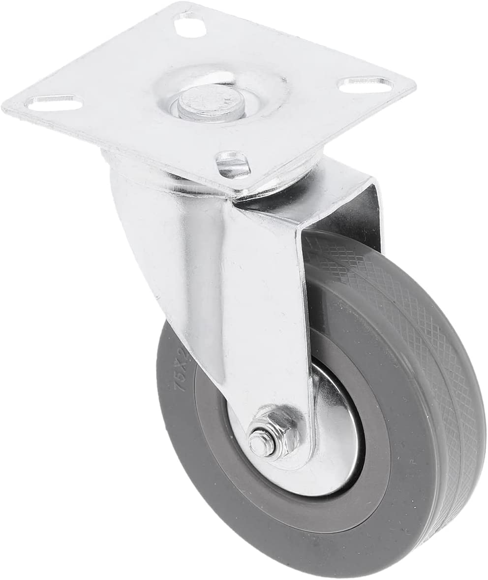 GTV, Set of 4 swivel castors for furniture diameter 75 mm, furniture castor GREYROLL, grey - Image 4