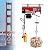 Gymticioi Red PA200 Electric Hoist, 440lbs Load Capacity, Wired Remote Control, 480W Motor, Single & Double Cable Lifting for Warehouse, Factory, and Construction Use
