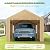 COBIZI Carports 10x20 Heavy Duty Car Canopy Garage with Removable Sidewalls & Doors, Galvanized Frame Portable Carport Canopy with Built-in Sandbags & All-Season Tarp for Car Boat Truck, Khaki