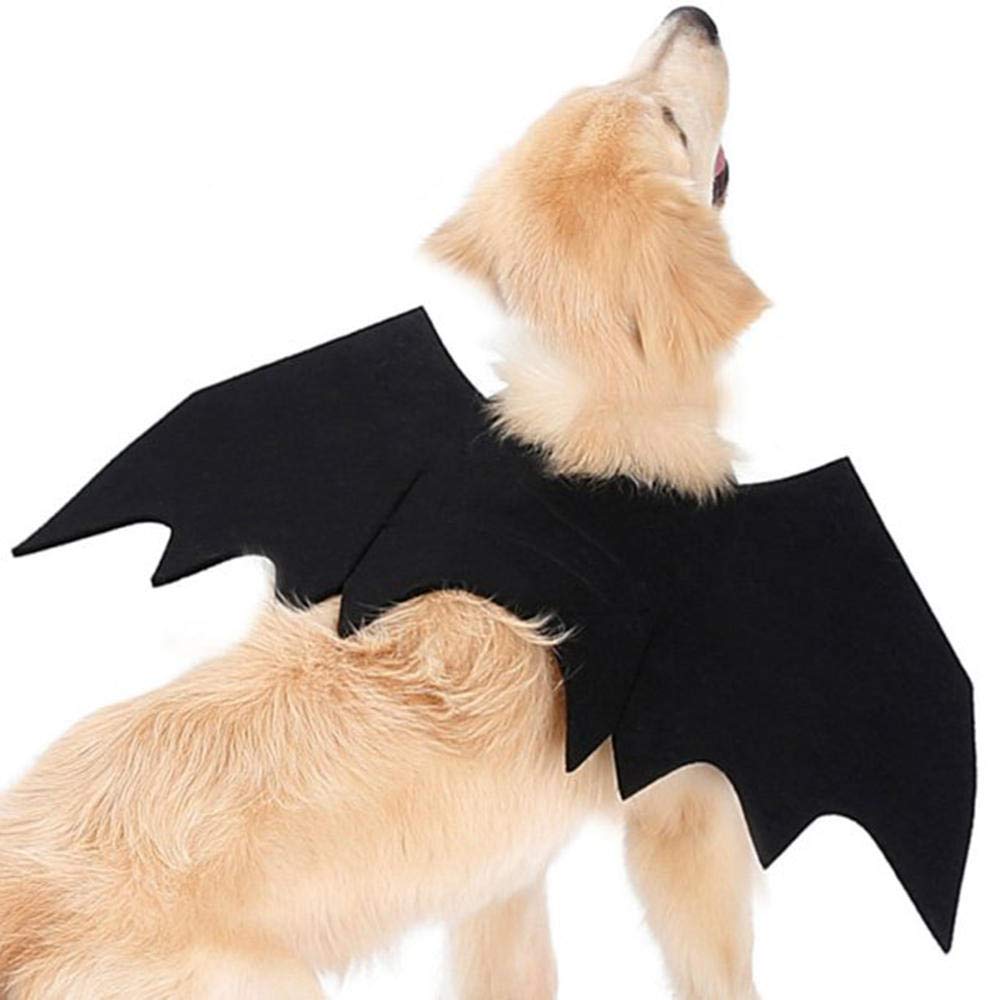 SKLOER Halloween Bat Pet Costumes for Dogs Funny Holiday Party Dresses Soft and Breathable Cute Cats and Dogs Clothing for Small and Medium Size Dogs and Cats Shirt L
