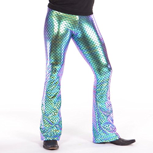 Mermaid Men's Flare Pants: USA Made Holographic Bell Bottom Flared Pants2