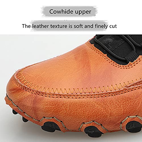 Men's Casual Leather Loafers Slip-On Driving Boat Penny Shoes Handmade Flats Dress Men Ankle Boots Hand Stitching Oxford Walking Traveling Outdoor Shoe2