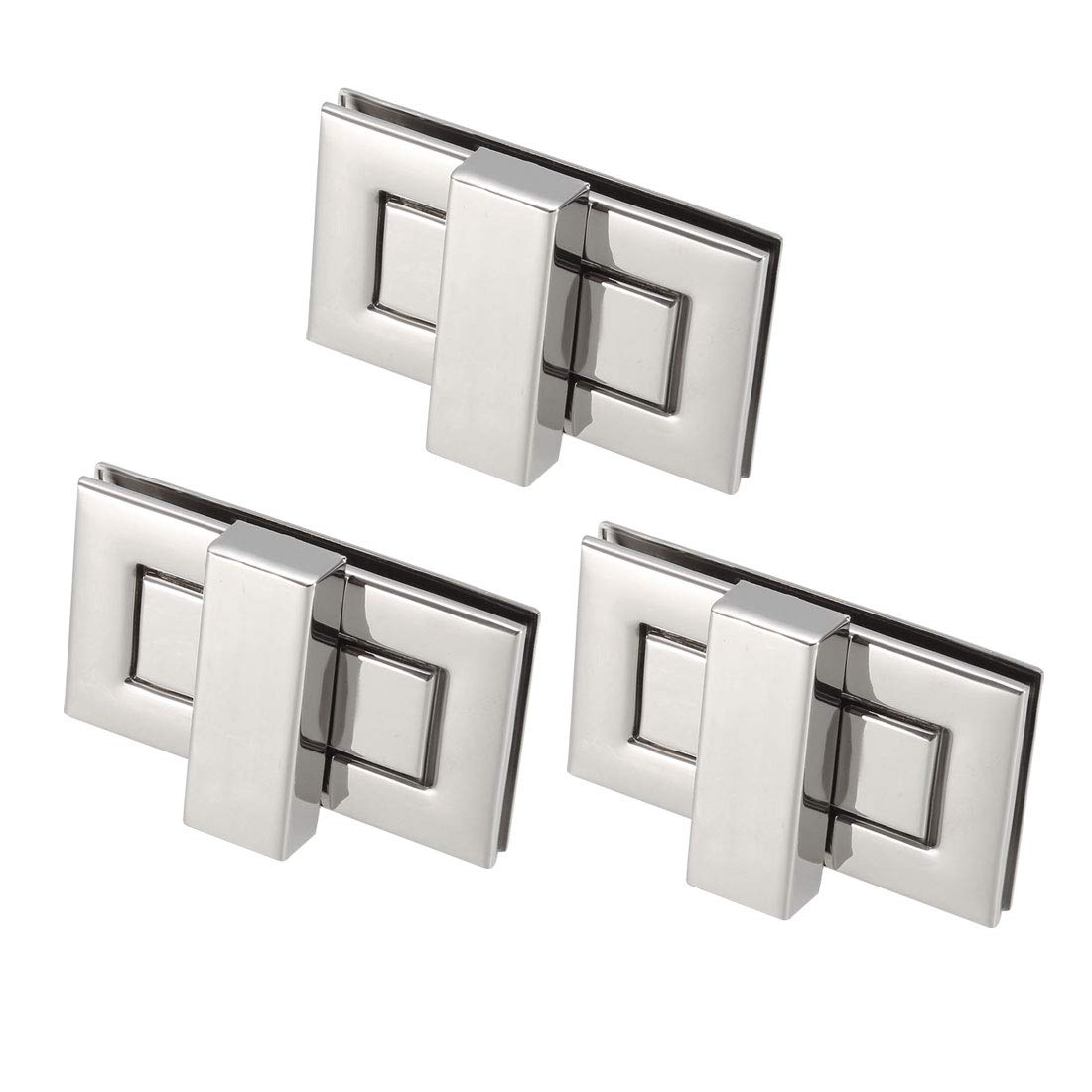 Fermoirs rectangulaires de sac métallisés argenté brillant 52mm