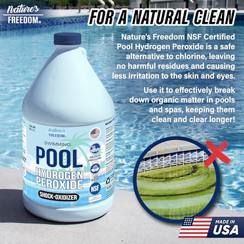 Image of Nature's Freedom Hydrogen Peroxide Swimming Pool and Spa Non-Chlorine Shock-Oxidizer (1 Gallon), NSF Listed