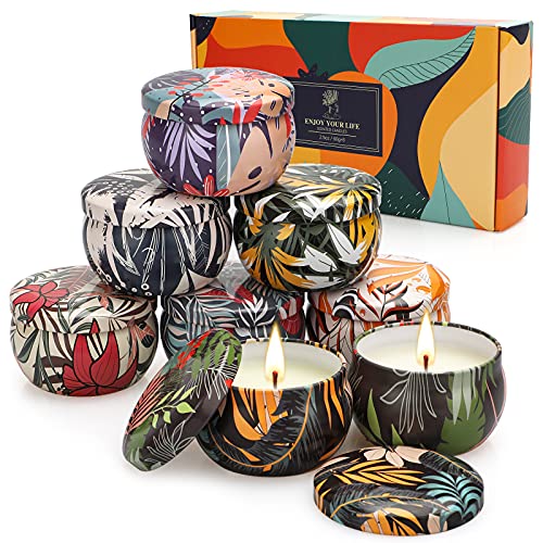 Amorxiao - Amorxiao Scented Candle Gifts Set, 8 Pack 2.5Oz Aromatherapy Candles Natural Soy Wax Candles Sets, Long Lasting Portable Travel Tin, Summer Woman Candle Gifts for Birthdays, Anniversary