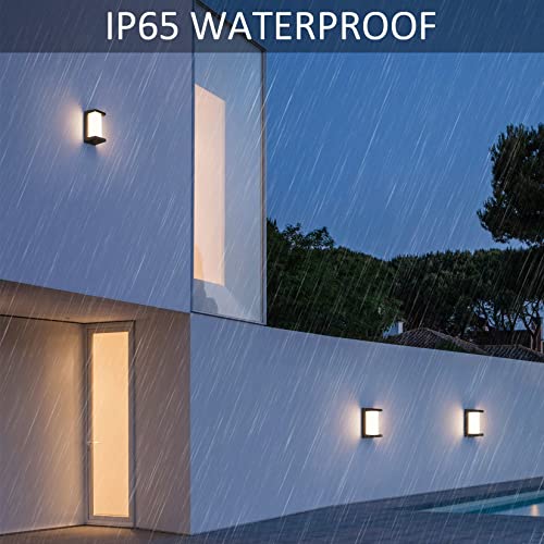 Klighten 2 Stück LED Außenwandleuchte, 3000 K, wasserdichte IP65 Wandleuchte für den Innen- und Außen, Moderne Außenwandlampen aus Aluminium, geeignet für Haus, Garten, Terrasse, usw, Schwarz – Bild 4