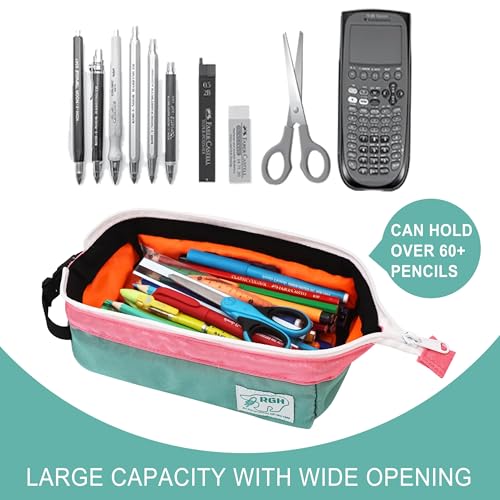 Image of Rough Enough Large Pencil Case Pen Pouch Bag School Art Supplies Sturdy Cordura Fabric for Girls Kids Adults
