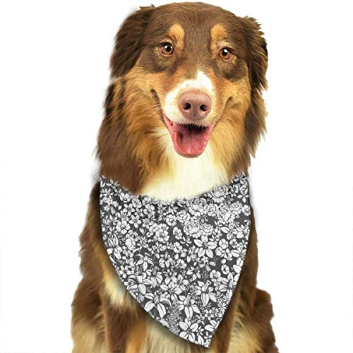 Gxdchfj Gran patrón sin Costuras con Flores Triángulo Bandana Pañuelos Accesorios para Mascotas Gatos y Perros - Regalos