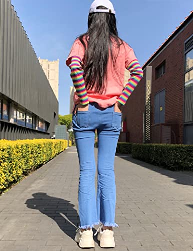 Kiench Girls Flare Jeans Bootcut Pants Pull On Jeggings with Pockets4