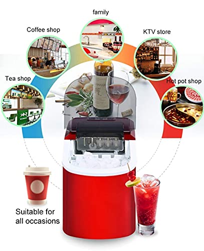 Máquina automática portátil para hacer hielo eléctrica mini, 15 kg/24 h, para bares, cafeterías y teterías, con cubos redondos miniatura 3