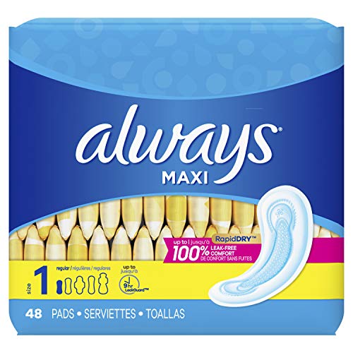 Always Maxi Unscented Pads without Wings, Regular, 48 Count - //coolthings.us