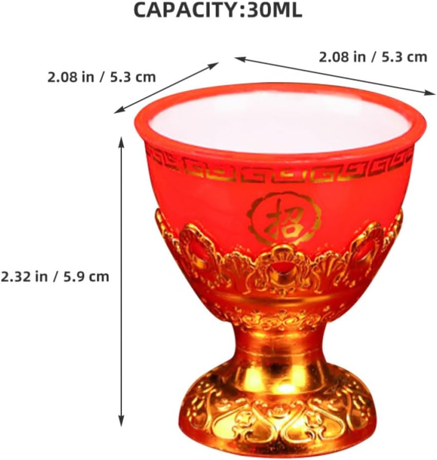 Hemobllo 6pcs Small Plastic Offering Cup 30ml for Buddhist Worship and Ritual Use, Multi-functional Decorative Water Offering Cup, Resistant to Aging for Prayer and Meditation
