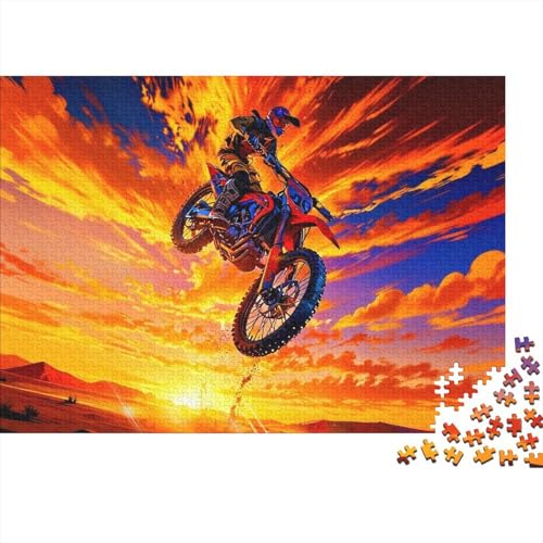 Puzzle de madera de 1000 piezas Inferno Motocross impermeable y duradero