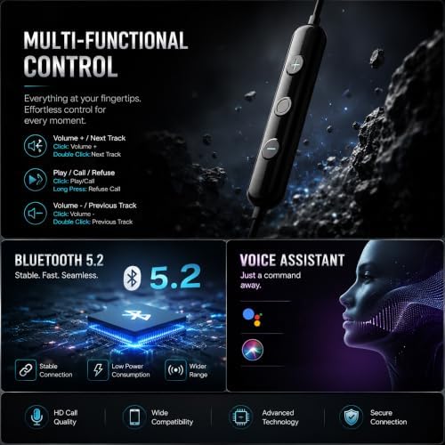 Image of Kratos Vibez N5, 55 Hrs Playtime Neckband Earphones, HD Sound & Rich Bass, Exclusive Transparent Design, 4 Voice Modes for Calls, Smart Voice Assistance, Bluetooth Earphones with Type C Fast Charging | 55 Hrs Playtime, HD Sound & Rich Bass, Transparent Design, 4 Voice Modes for Calls, Type C Fast Charging, Bluetooth