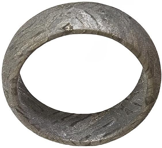 Handcrafted Meteorite Ring, 7-8mm Width, Natural Westenden Pattern, Altai Iron