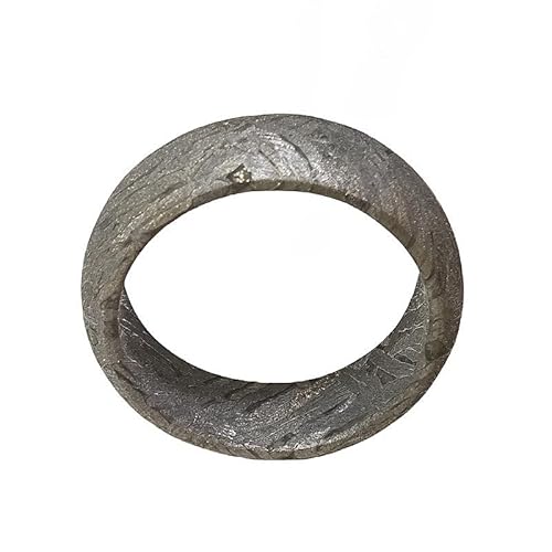 Handcrafted Meteorite Ring, 7.8mm Width, Natural Westenden Pattern, Altai Iron