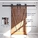 SMARTSTANDARD 8ft Heavy Duty Double Door Sliding Barn Door Hardware Kit-Smoothly and Quietly - Easy to install - Includes Step-By-Step Installation Instruction Fit 24