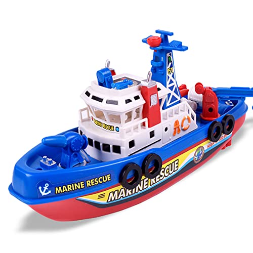 Elektrisches Feuerboot, Spielzeugboot Elektrisch mit Musik und Leichtem Wasserspray Marine Fire Fire Pretction Model