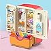 Kitchen Toys Fridge Refrigerator with Ice Dispenser Pretend Play Appliance for Kids, Play Kitchen Set with Kitchen Playset Accessories for Boys & Girls Music and Light