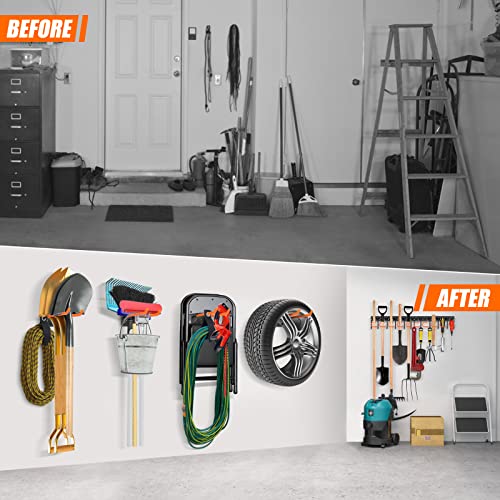 Tvkb 12.6” Heavy Duty Garage Hooks Set Of 4 Garage Storage Hook Wall Mounted Tool Organizer Utility Hooks For Car Tires, Ladders,Bikes, Chairs, Strollers, Power Tools Garden Tools #TOP5