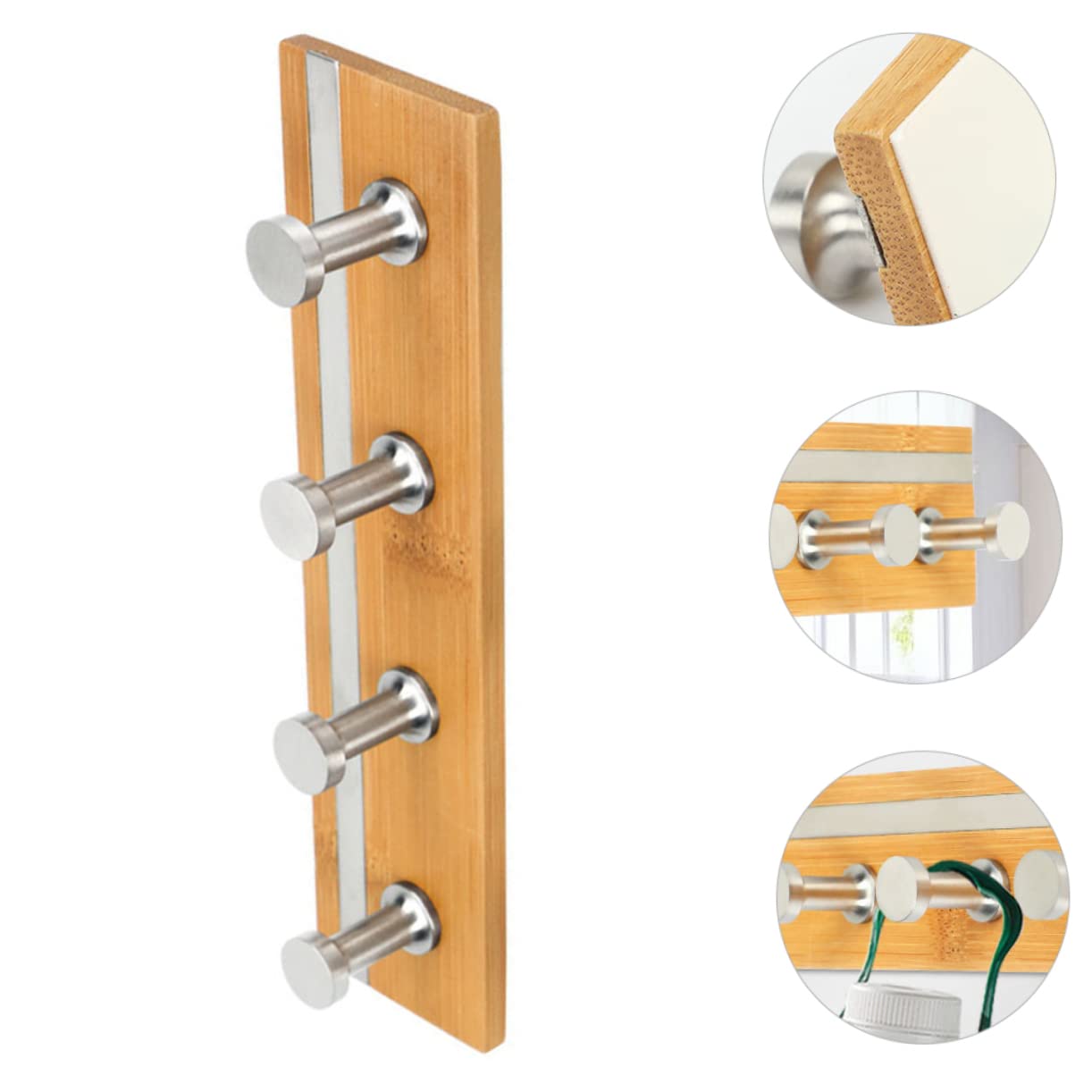 Holibanna 2 Ganchos Para Ropa De Baño Ganchos Para Toallas Ganchos Resistentes Toallero De Baño Soporte Para Toallero Perchero De Madera Gancho De Pared Para Ropa Perchero De Acero