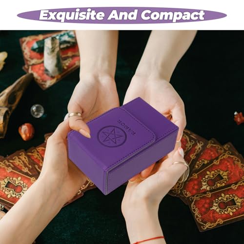Funda de Cuero Para Cartas de Tarot Púrpura