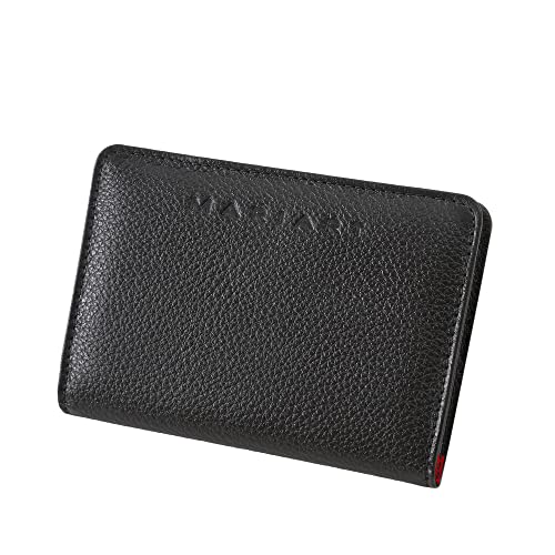 Carteira Feminina de Couro Bovino Legítimo p/Cartões, RG, Cédulas Dobradas Mariart Garnet (Preta)