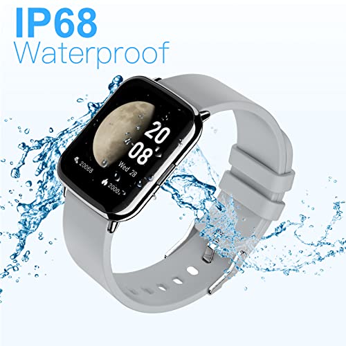 Hadisala Smart Watch, 1.69" Fitness Tracker For Android Ios Phones, Activity Tracker With Heart Rate Monitor, Blood Oxygen Meter, Ip68 Waterproof Smartwatch For Women Men-Silver #TOP4