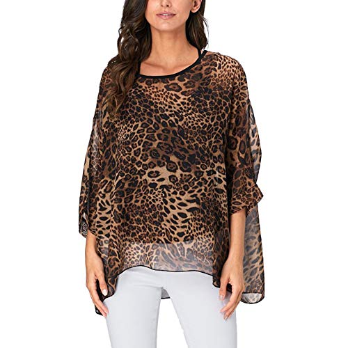 Image of Ckikiou Plus Size Batwing Flowy Semi Sheer Chiffon Blouse Tunic for Women Summer Floral Print Boho Beach Cover ups