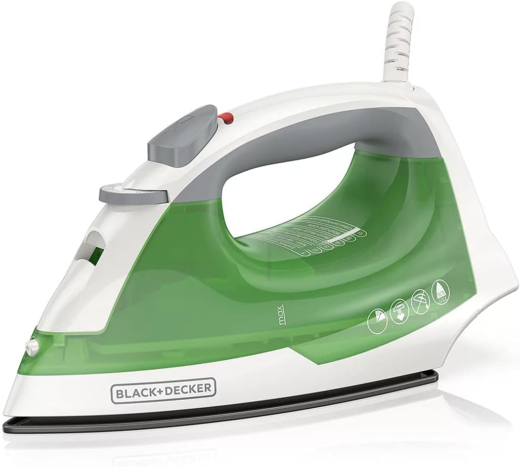 Black & Decker Easy Steam Non-Stick Compact Iron, Lime Green