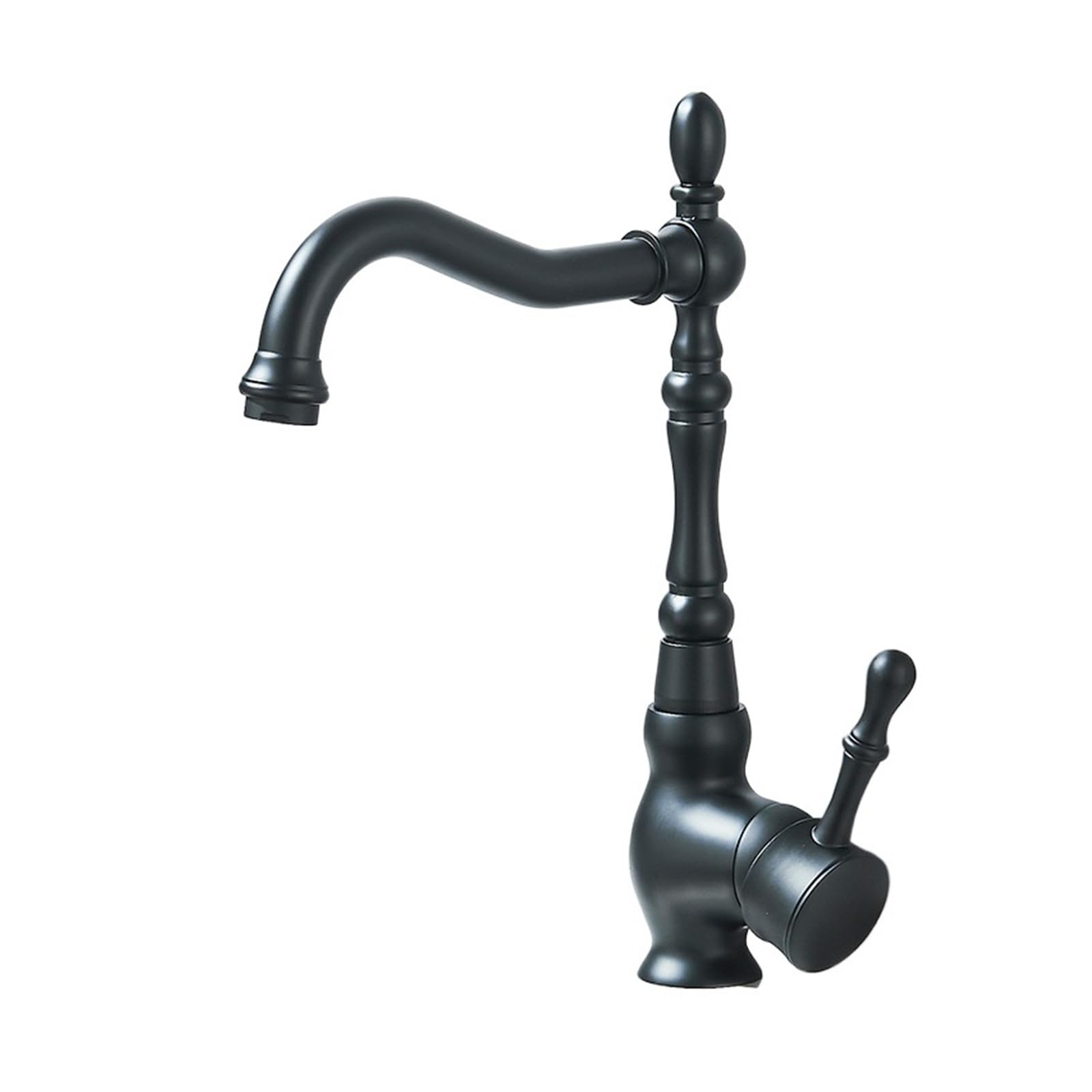 ZQFHSX Black Deck Mount Bathroom Basin Faucet Brass Single Handle Kitchen 360 Rotate Sink Mixers Hot and Cold Water Tap for Most Scenarios