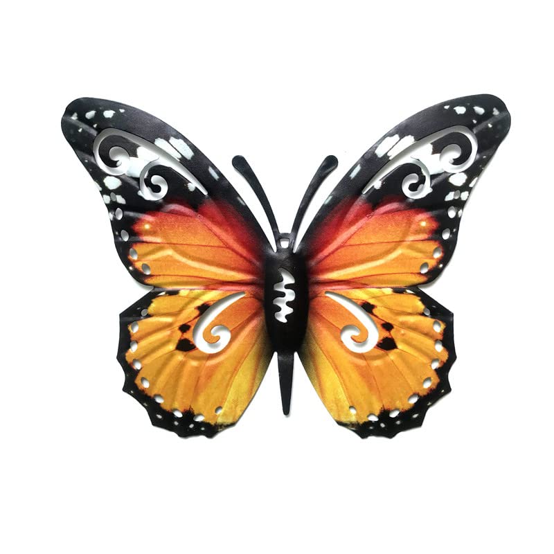 Adornos de jardín de mariposa de metal grandes para exteriores, arte de pared de metal, decoraciones de mariposa grande para exteriores, jardín, cobertizo, vallas, decoración de patio, colgar en la