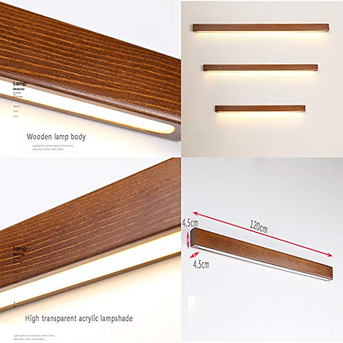 WVIVW LED Applique da Muro Lunga Interni Legna