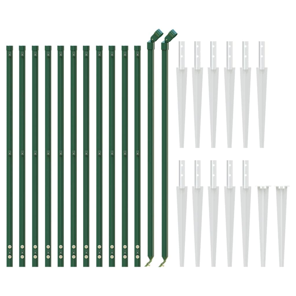 Homgoday Cerca de Alambre con Pinchos de Anclaje Verde 0,8x25 m, Valla de Malla, Tensión Cerca Alambrada, Malla Metálica para Plantas y Animales, múltiples usos Tipo 3 Paneles de Vallas Bricolaje