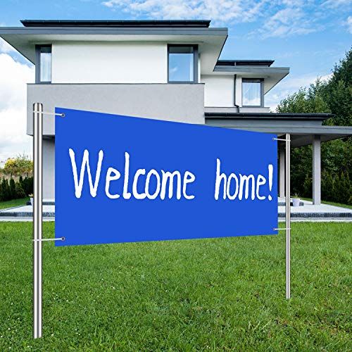 Image of Zonon Large Blank Banners And Signs Polyester Oxford Cloth Sublimation Banner To Decorate With Hanging Rope For Indoor Wall Outdoor Easy Hang Diy Signs For Business Office(Blue,2 x 4 Feet)