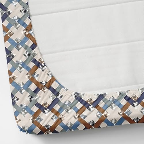 Image of VOMZER 300 Threadcount Elastic Fitted Bedsheets Single Bed with 1 Pillow Cover | Single Bed with All Around Elastic, Size 36 X 72 X 8 Inches