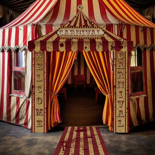 Image of Fanfanwin 4 Pcs Circus Tent Decorations Carnival Halloween Party, Creepy