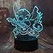 Produktbild Cartoon Figur Stich 3D LED Nachtlicht Happy Stitch Spielen der Gitarre mit Freunden Scrump Sleep Desk Lampe Home Decor Kid Spielzeug