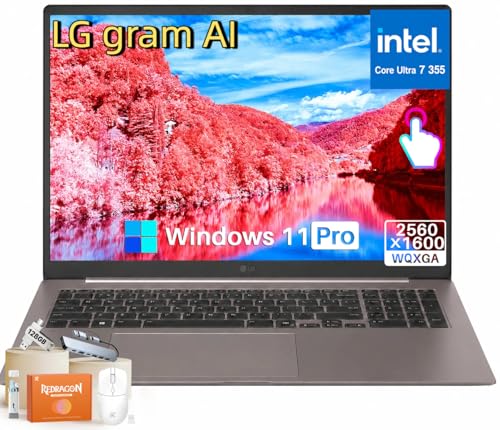 Image of LG gram Max 17 Laptop Copilot+ PC, Intel Core Ultra 7 Series 3 355, 32 GB LPDDR5X RAM, 1 TB SSD, 17 inch WQXGA Touchscreen Display, Wi-Fi 7, Windows 11 Pro, Thunderbolt 4, 26.5-Hour Battery, Backlit KB