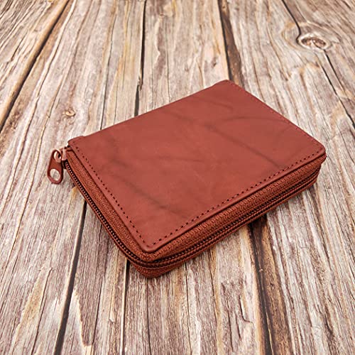 Image of ag wallets Mens Zip Around Leather Wallet with Inserts (Burgundy)