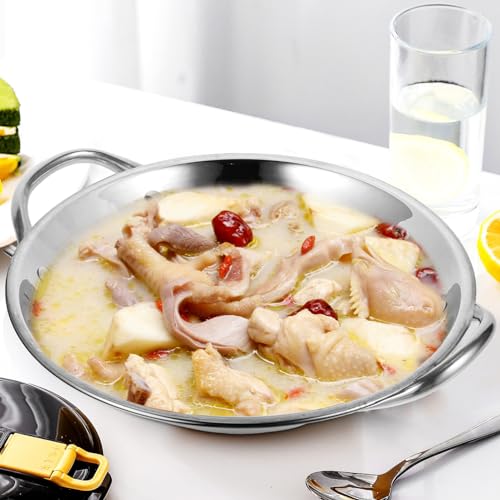 Wok acero inoxidable fondo redondo con asas dobles miniatura 3
