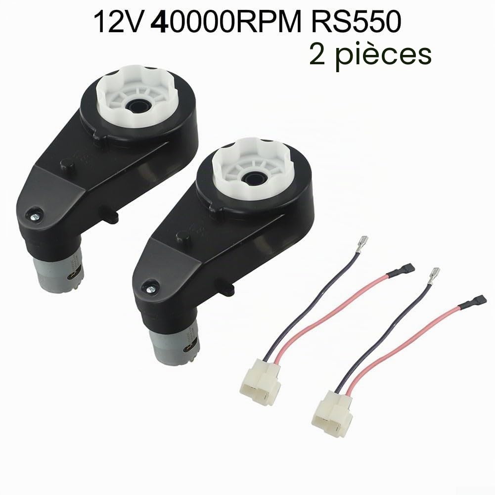 2 pièces de boîte de vitesses de moteur de rechange pour voitures électriques pour enfants, 12 V RS550 avec vitesse augmentée à 40 000 tr/min