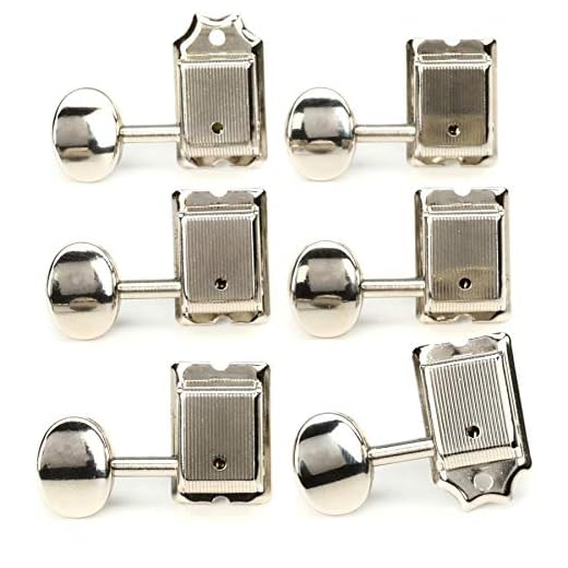 Fender® American Vintage Tuning Machines - Mecanismo de afinación escalonado para guitarra eléctrica 15:1-6, color cromado