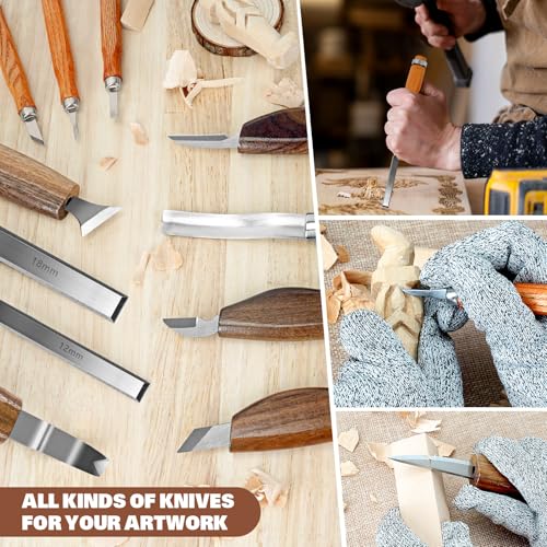 20Pcs Wood Carving Tools Leather Bag