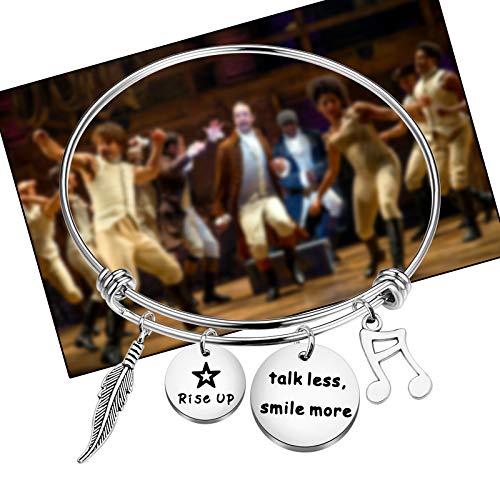 ENSIANTH Musical Inspired Gift Rise Up Talk Less Smile More Theater Jewelry Gift for Her Theater Drama Lover Bracelet3