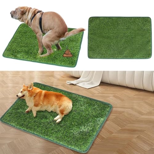 Kunstrasen Hundeklo Welpen Balkon Hundetoilette Ersetzen Rasen Welpentoilette Wiederverwendbar Training Pee Pads für Kleine Grosser ältere Hunde Hundeklo Rasen (Grün, 46x70cm)