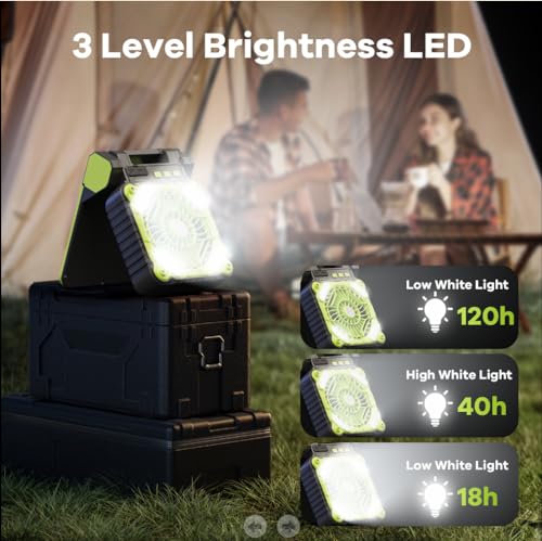 Portable-Solar-Fan-10400mAh-Rechargeable-Solar-Powered-Camping-Fan-4-Speed3-Timers-and-Quiet-Battery-Operated-Fan-with-LED-Lantern-for-Picnic-Hurricane-Fishing-Travel-Worksite